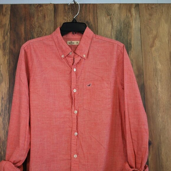 Hollister Men's Casual Button Down Shirt Pink M - Picture 2 of 4